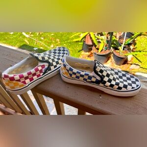 Vans, checkered and colorful